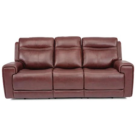 Casual Power Reclining Sofa with Power Headrest and USB Port